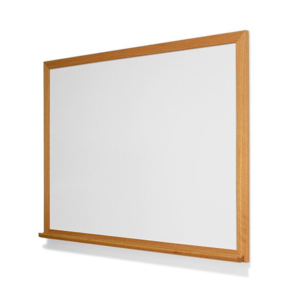 Gray Whiteboard w red oak & tray